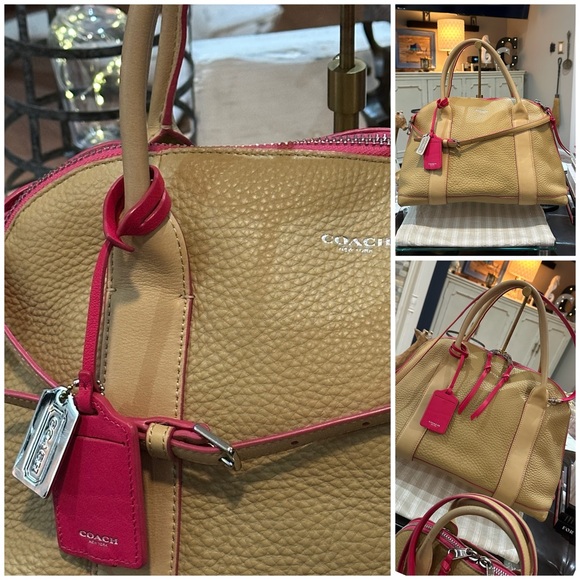 Coach Tan Leather Satchel with Pink Trim (Set of 2) - Picture 5 of 16